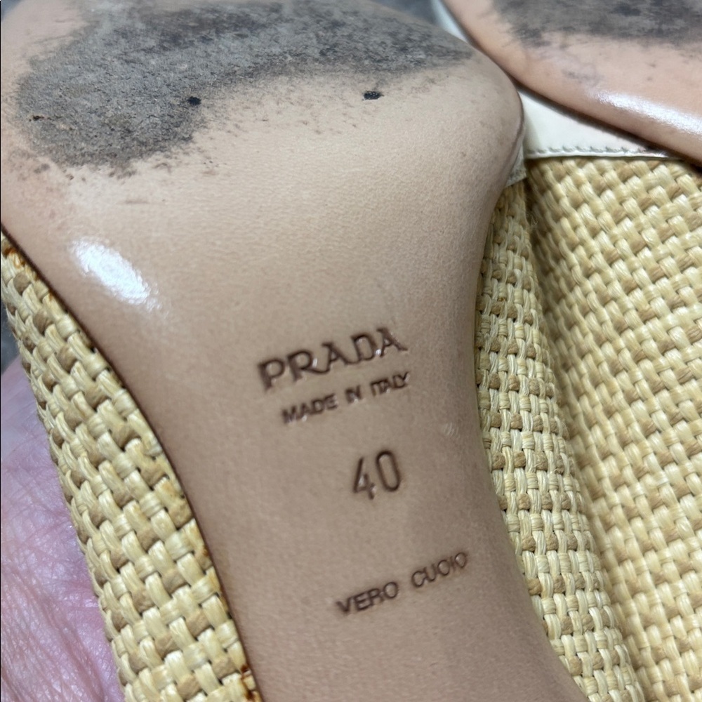 PRADA woven rattan heels designer pumps Sz 40 - Picture 9 of 12